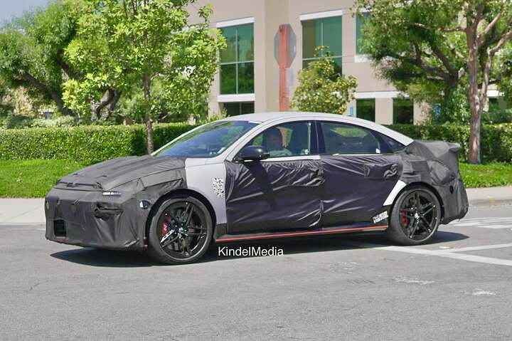 High -performance electric  2026 Hyundai Ioniq 6 N spotted in production body during testing. #2026hyundaiioniq6 #hyundaiioniq6n #hyundaiioniqfacelift #spotted #testing #spyshots #testvehicle #hyundai