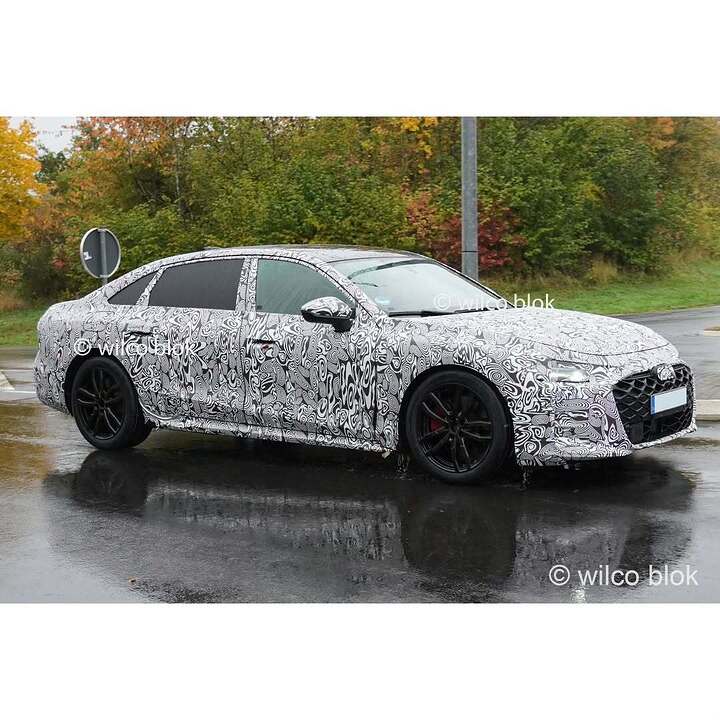 Audi A6L, the long-wheelbase version for China, spotted on his way to the Nürburgring!#Audi #A6 (1)