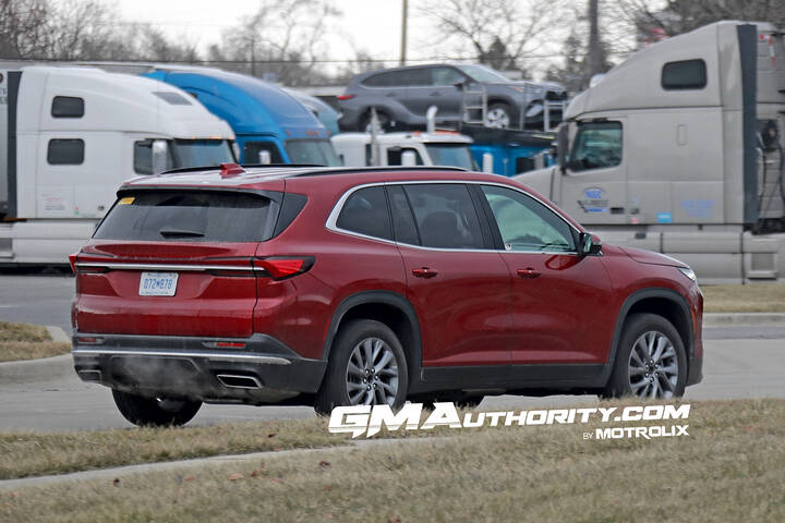 2025-buick-enclave-prototype-spy-shots-no-camouflage-red-february-2024-exterior-008-rear-three-quarters