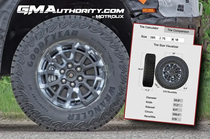 2027-Chevrolet-Silverado-ZR2-1500-Prototype-Spy-Shots-May-2025-Exterior-013-35-Inch-Goodyear-Territory-MT-tire-18-inch-wheel