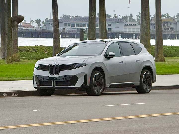 2026 BMW iX3 spotted in the wild. Test prototype without any camouflage spied in Santa Barbara,