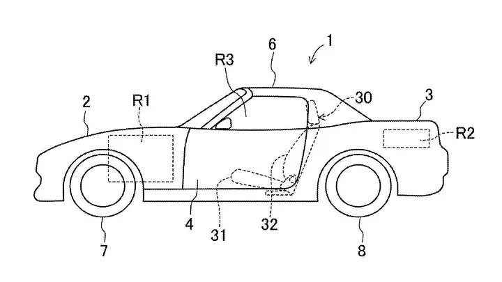 Mazda MX-5 EV patent drawings