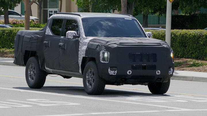 Kia Tasman Spy Shot rolling