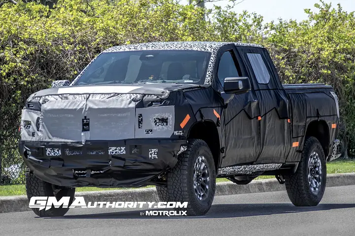 2027-Chevrolet-Silverado-ZR2-1500-Prototype-Spy-Shots-May-2025-Exterior-001-front-three-quarters