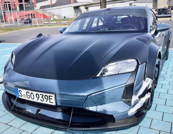 💥💥💥💥💥Porsche Taycan GT4 RS Prototype Spied Wearing Aggressive Aero Parts #porsche #spied #e