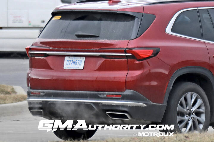 2025-buick-enclave-prototype-spy-shots-no-camouflage-red-february-2024-exterior-010-rear-liftgate-tail-lights